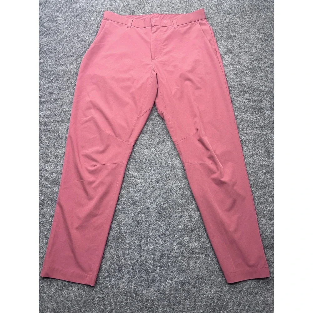 Fabletics Mens One Pant Dusty Rose Mauve Stretch Tapered Chino PT2252183 Size M